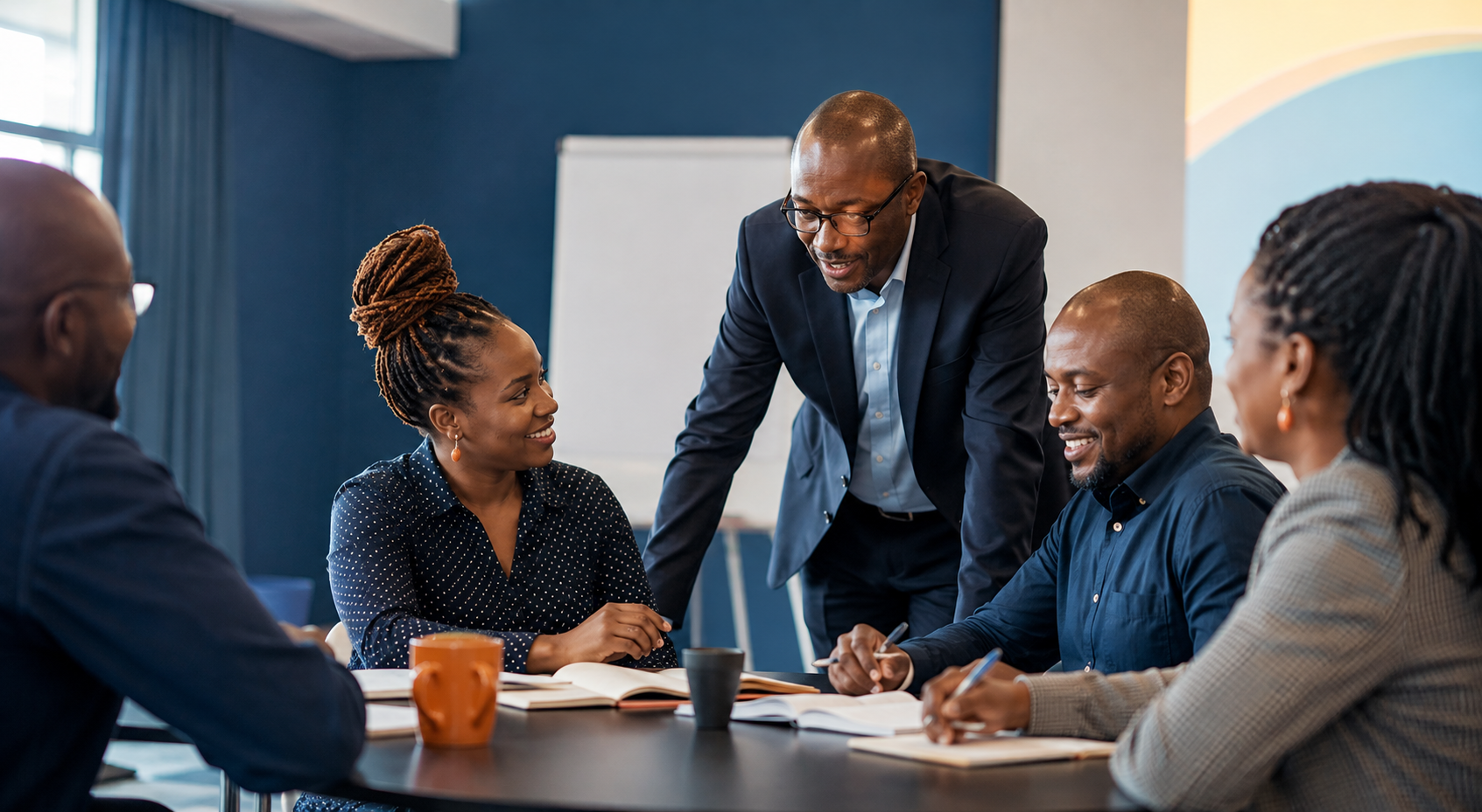 Professionals collaborating during a Kabonako training workshop